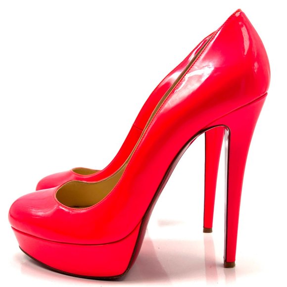 Christian Louboutin Shoes - Christian Louboutin Patent Leather Platform Pumps in Bright Pink EURO 40